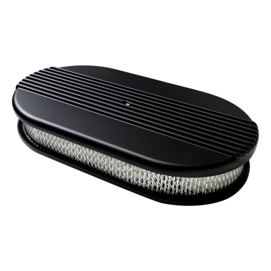 Air Cleaner Large Oval Ribbed Black - 704 Auto Parts