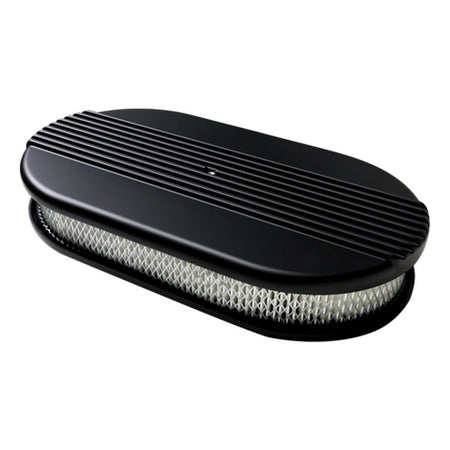 Air Cleaner Large Oval Ribbed Black - 704 Auto Parts