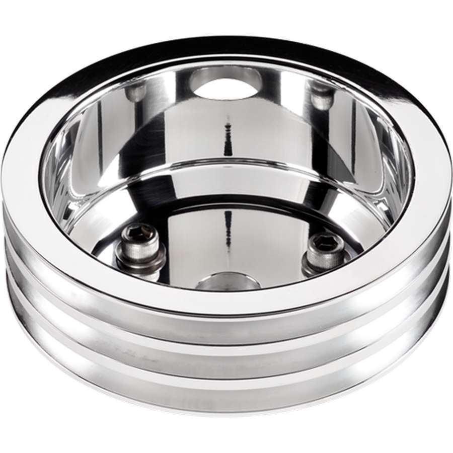 Billet Specialties Crank Pulley LWP, 3 Groove, Polished Billet Aluminum - 704 Auto Parts