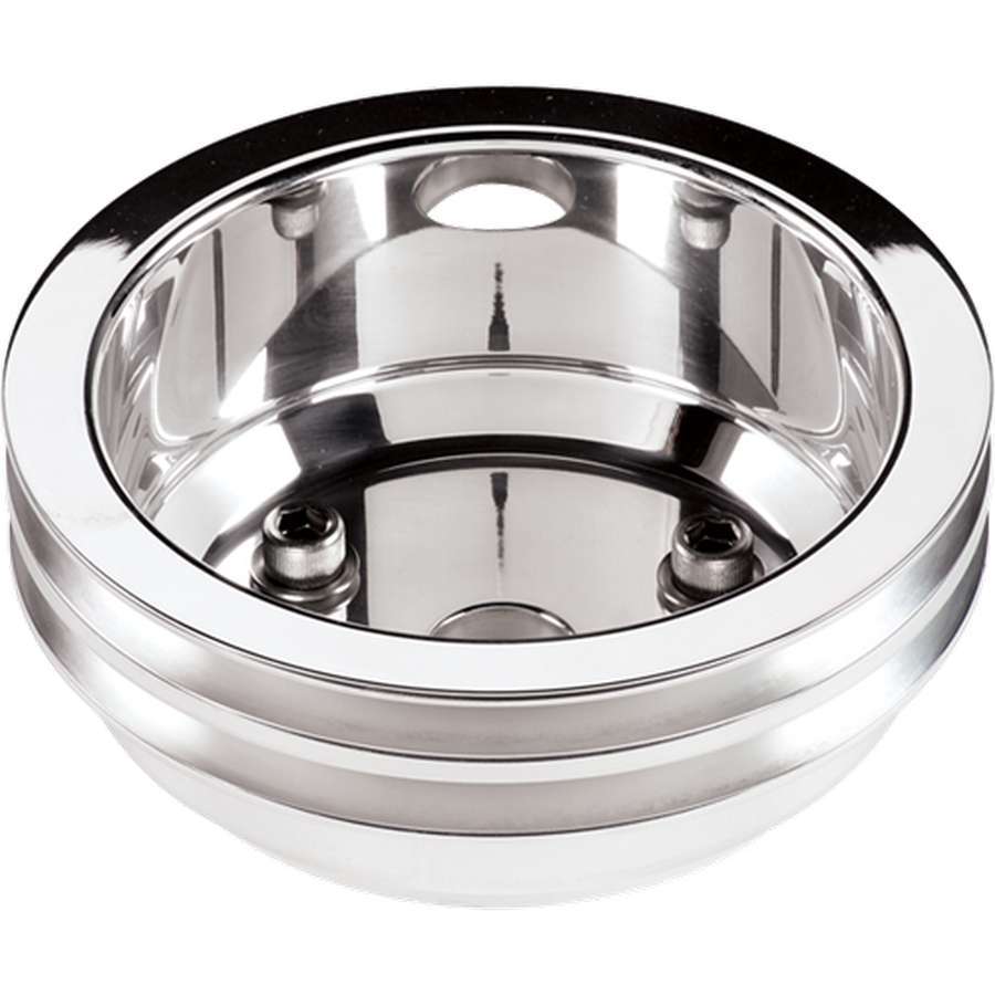 Billet Specialties Crank Pulley - Polished Billet Aluminum - 2 Groove for SBC - 704 Auto Parts