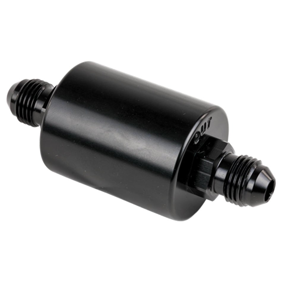 Billet Specialties In - Line Fuel Filter - 40 Micron, Black Anodized, 6AN Ends - 704 Auto Parts