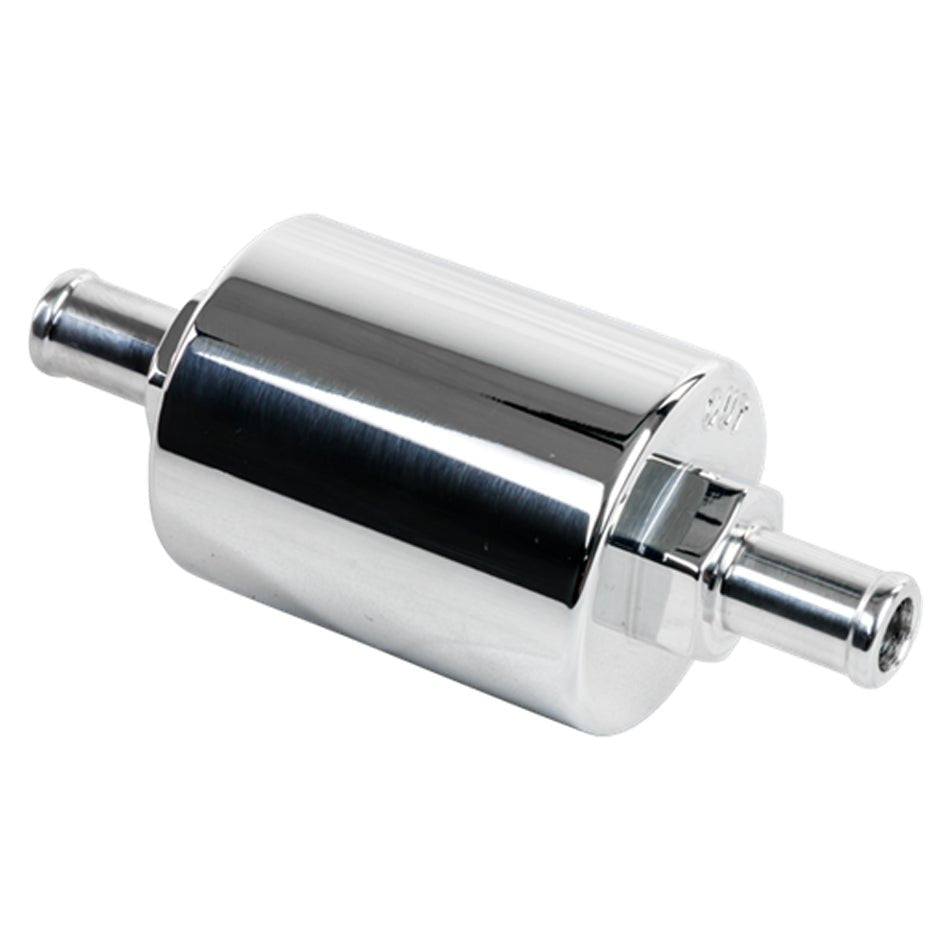 Billet Specialties In - Line Fuel Filter, 40 Micron, Polished Aluminum, 3/8" Barb - 704 Auto Parts