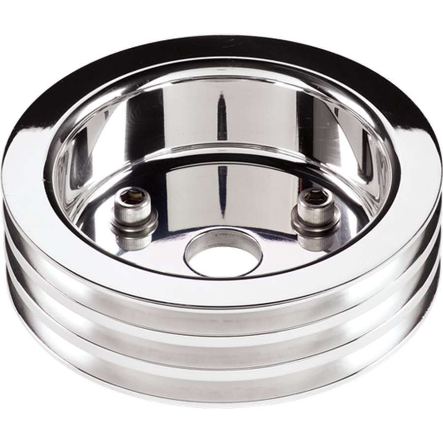 Billet Specialties Polished 3 - Groove Crankshaft Pulley for Small Block Chevy - 704 Auto Parts