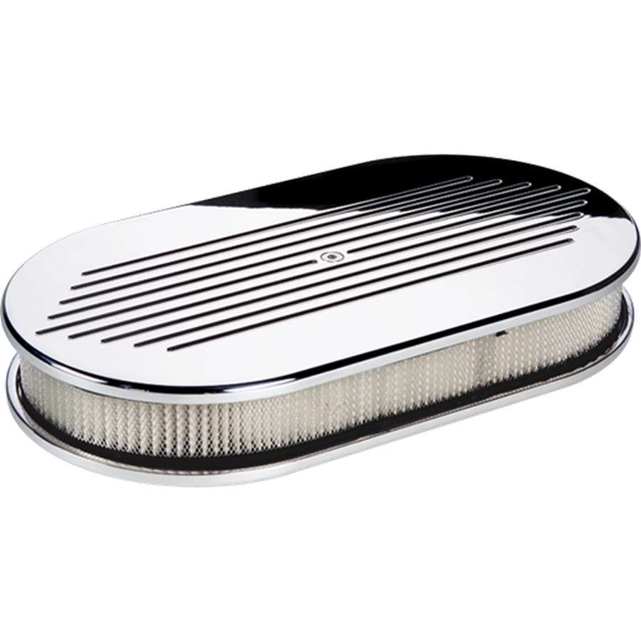 Billet Specialties Polished Air Cleaner Assembly - 15x8.5 in Oval, 5 - 1/8 in Carb Flange - 704 Auto Parts