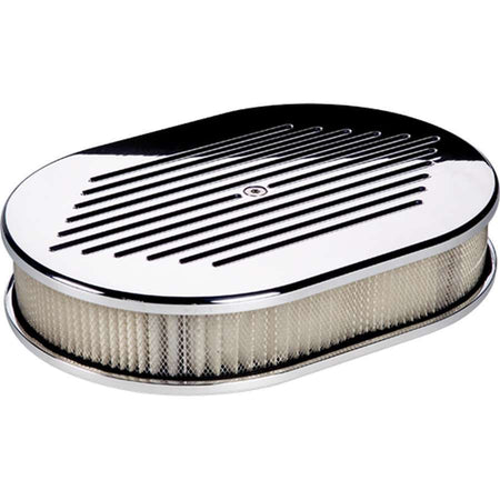 Billet Specialties Polished Oval Air Cleaner - 11.875x8.375 in, 3 in Tall - 704 Auto Parts