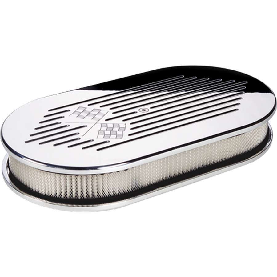 Billet Specialties Polished Oval Air Cleaner Kit - 15"x8.5" for Carburetors - 704 Auto Parts