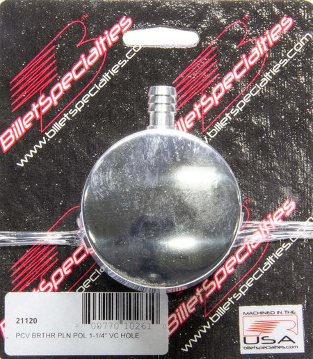 Billet Specialties Polished PVC Breather - 1 - 1/4" Push - In, 3/8" Hose Fitting - 704 Auto Parts