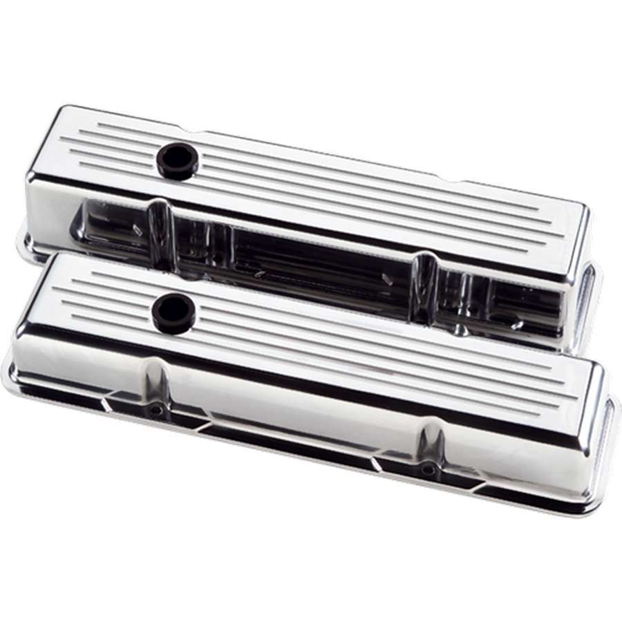 Billet Specialties Polished SBC Ball Milled Valve Covers - Stock Height Pair - 704 Auto Parts