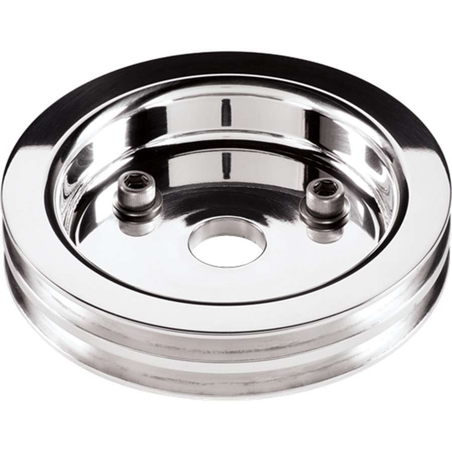 Billet Specialties Polished SBC Crankshaft Pulley - 2 Groove, 6.438" Diameter - 704 Auto Parts