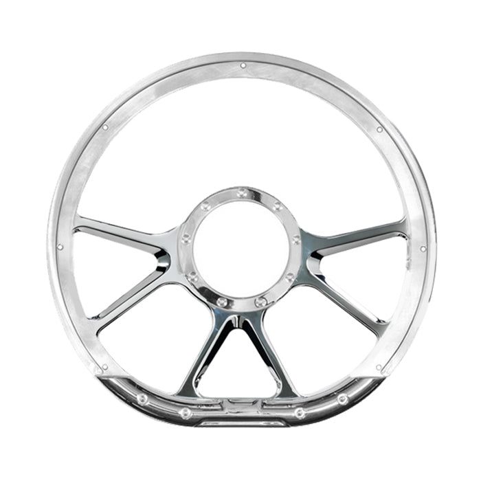 Billet Specialties Prism D - Shaped Steering Wheel - 14" Polished Aluminum - 704 Auto Parts