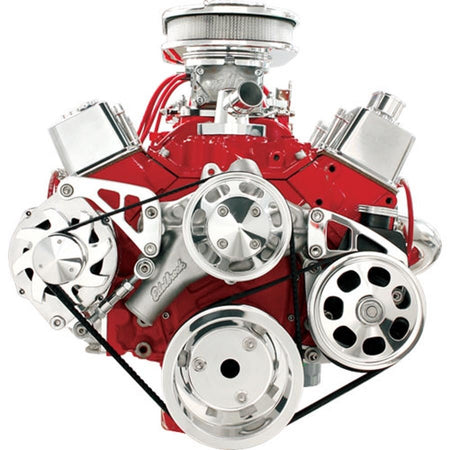 Billet Specialties SBC LWP 6 - Rib Serpentine Pulley Kit - Polished Aluminum - 704 Auto Parts