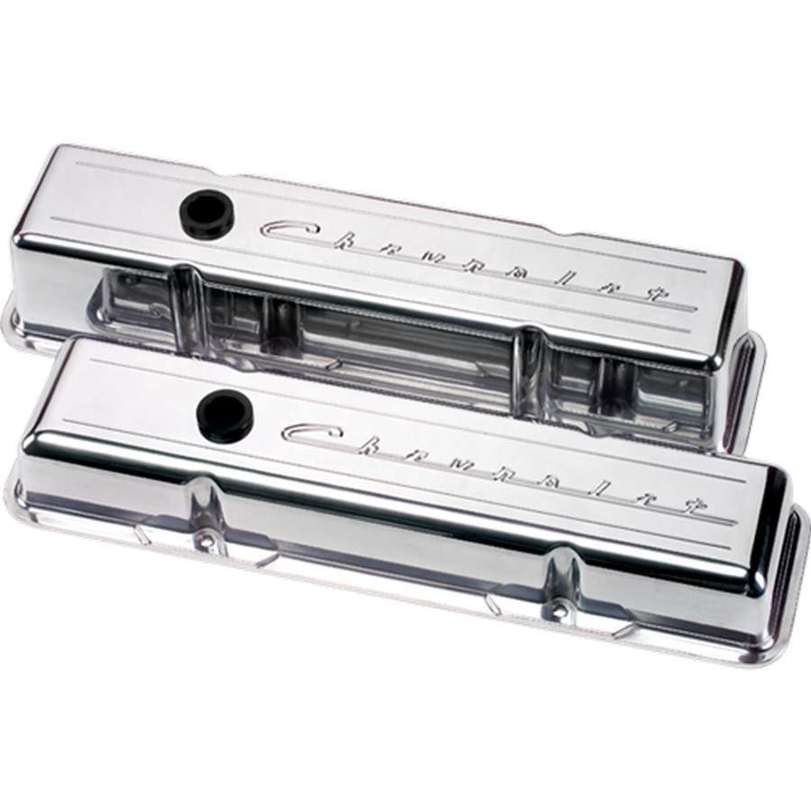 Billet Specialties SBC Valve Cover - Polished Billet Aluminum - Small Block Chevy - 704 Auto Parts