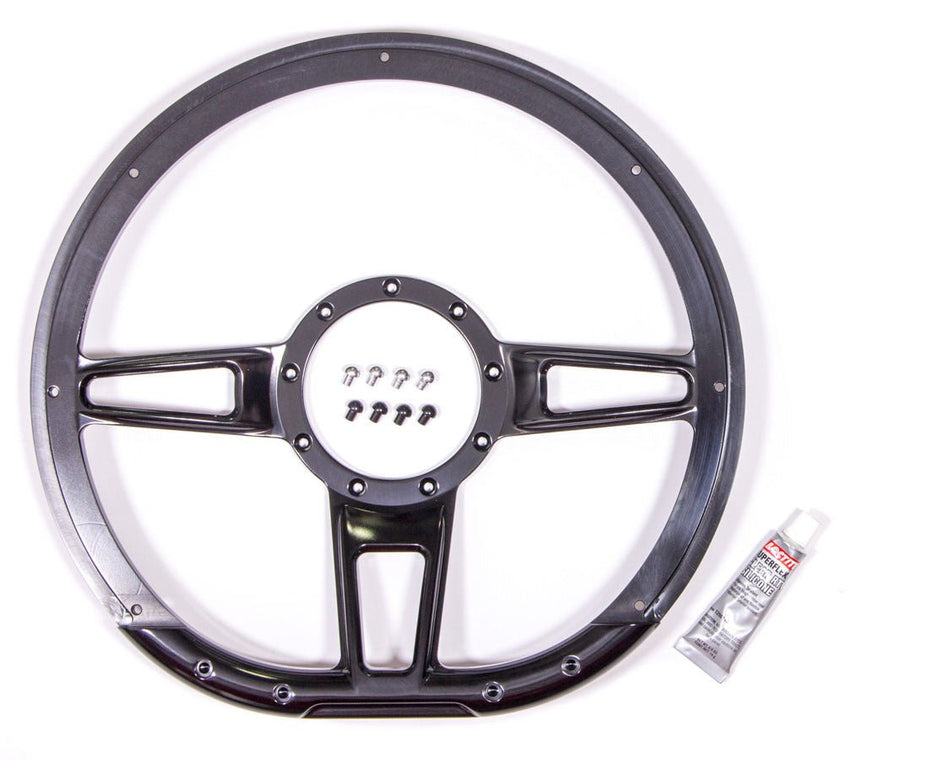 Billet Specialties Steering Wheel - Formula D - Shaped, 14in Black, 3 - Spoke - 704 Auto Parts