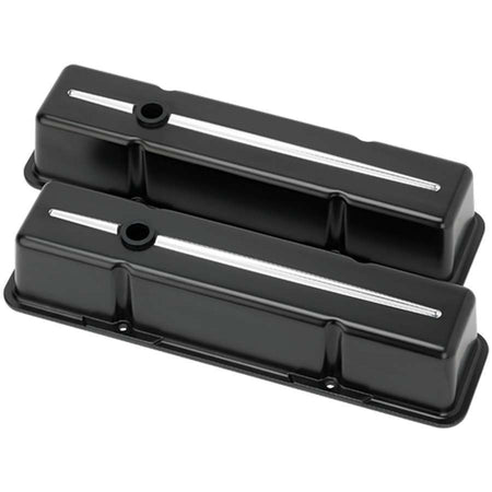 Billet Specialties Tall Baffled Valve Covers - Small Block Chevy - Black - 704 Auto Parts