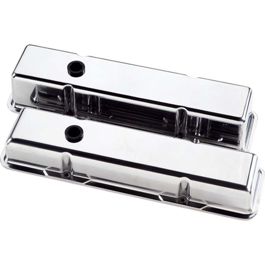 Billet Specialties Tall Polished SBC Valve Covers - Baffled with Breather Hole - 704 Auto Parts