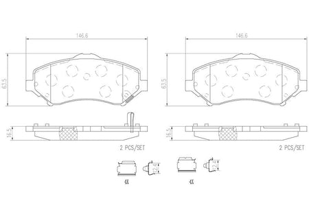 Brembo Ceramic Brake Pads P11025N - 704 Auto Parts