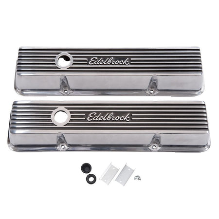 Edelbrock 4262 Polished Aluminum Valve Covers - 704 Auto Parts