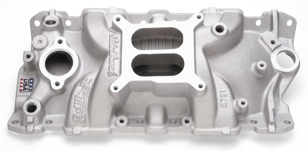 Edelbrock Performer EPS Intake Manifold, Aluminum, For Small Block Chevy - 704 Auto Parts