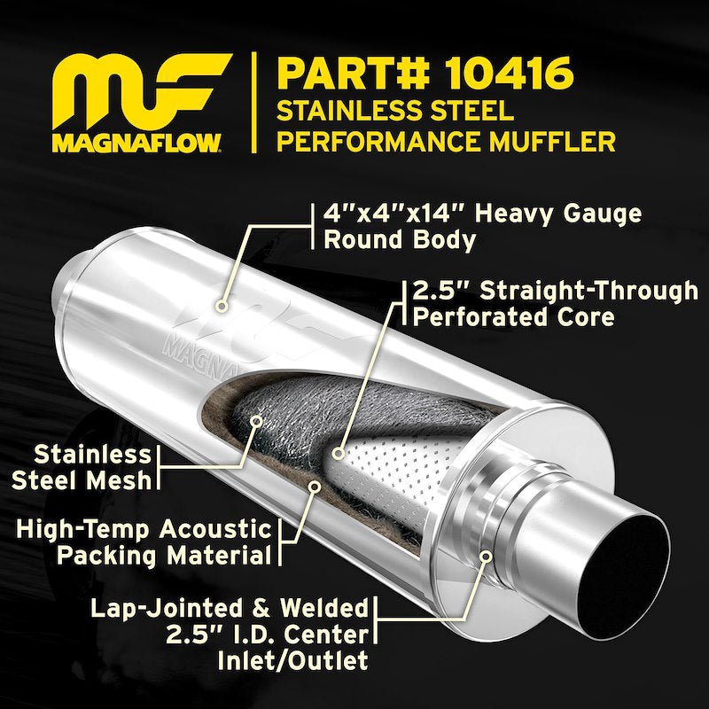 Magnaflow Performance 10416 Stainless Steel Muffler - 704 Auto Parts