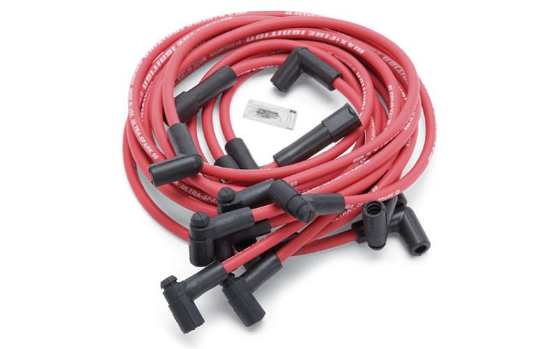 Max Fire Plug Wire Set SBC w/HEI 90 Degree Red - 704 Auto Parts