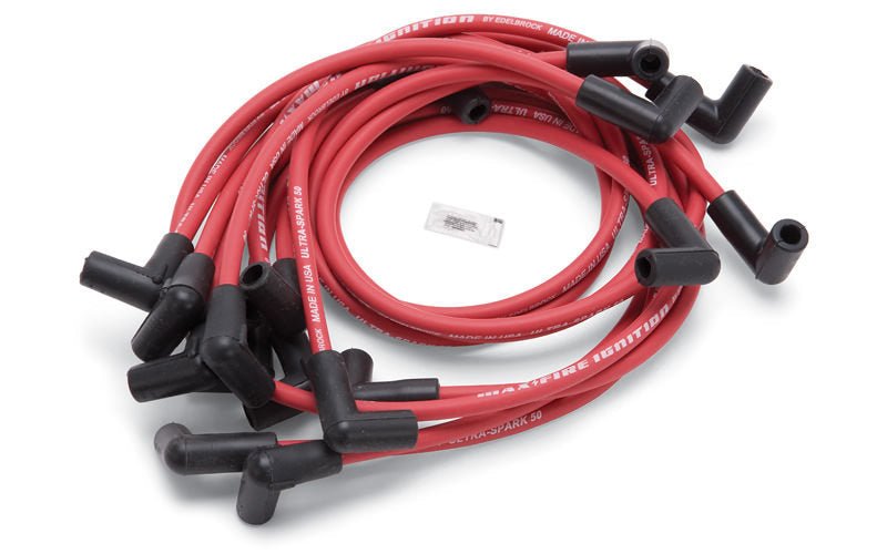 Max Fire Plug Wire Set SBC w/HEI 90 Degree Red - 704 Auto Parts