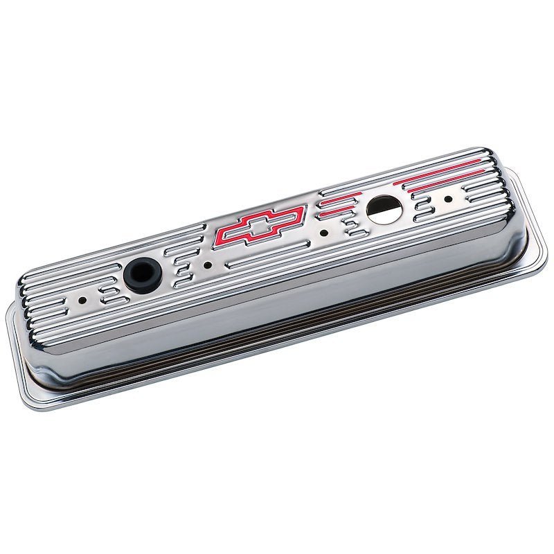 Proform Parts 141 - 107 Chevrolet Valve Covers (Chrome/Red) - 704 Auto Parts