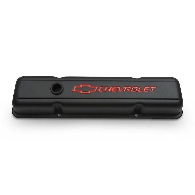 Proform Parts Chevrolet Valve Covers (Black/Red) - 704 Auto Parts