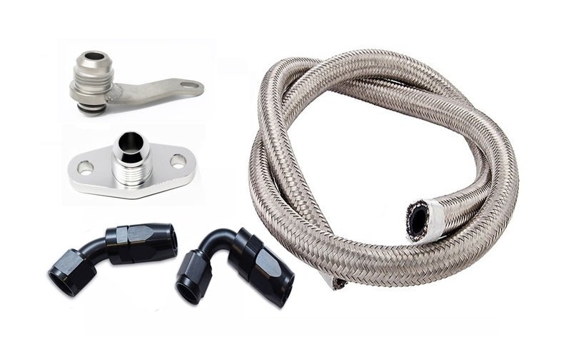 Torque Solution - 10AN Turbo Oil Return Line Kit: Subaru EJ All Years w/ Garrett GT/GTX, BW EFR - 704 Auto Parts