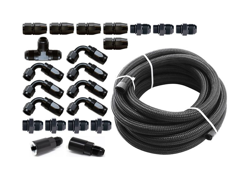 Torque Solution Braided Fuel Line Kit for - 6 Aeromotive FPR: Subaru WRX 02 - 14, STI 07 - 21, LGT 07 - 12, FXT 06 - 13 - 704 Auto Parts