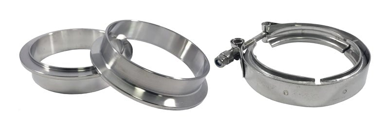 Torque Solution Stainless Steel V - Band Clamp & Flange Kit: 4" (101mm) - 704 Auto Parts