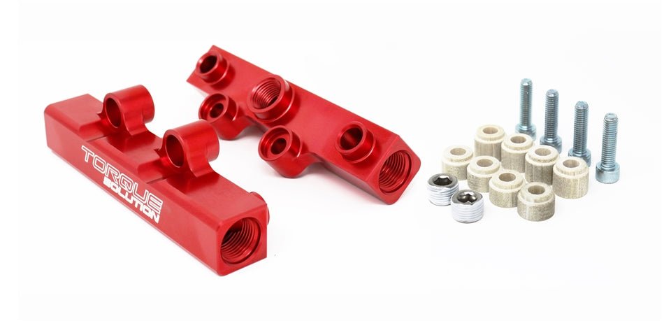 Torque Solution V2 Top Feed Fuel Rails (Red): Subaru WRX 02 - 14, STI 07 - 20, LGT 08 - 12, FXT 06 - 13 - 704 Auto Parts