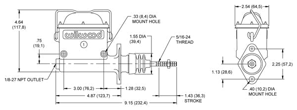 Wilwood Brakes Brake Master Cylinder 260 - 6766 - 704 Auto Parts