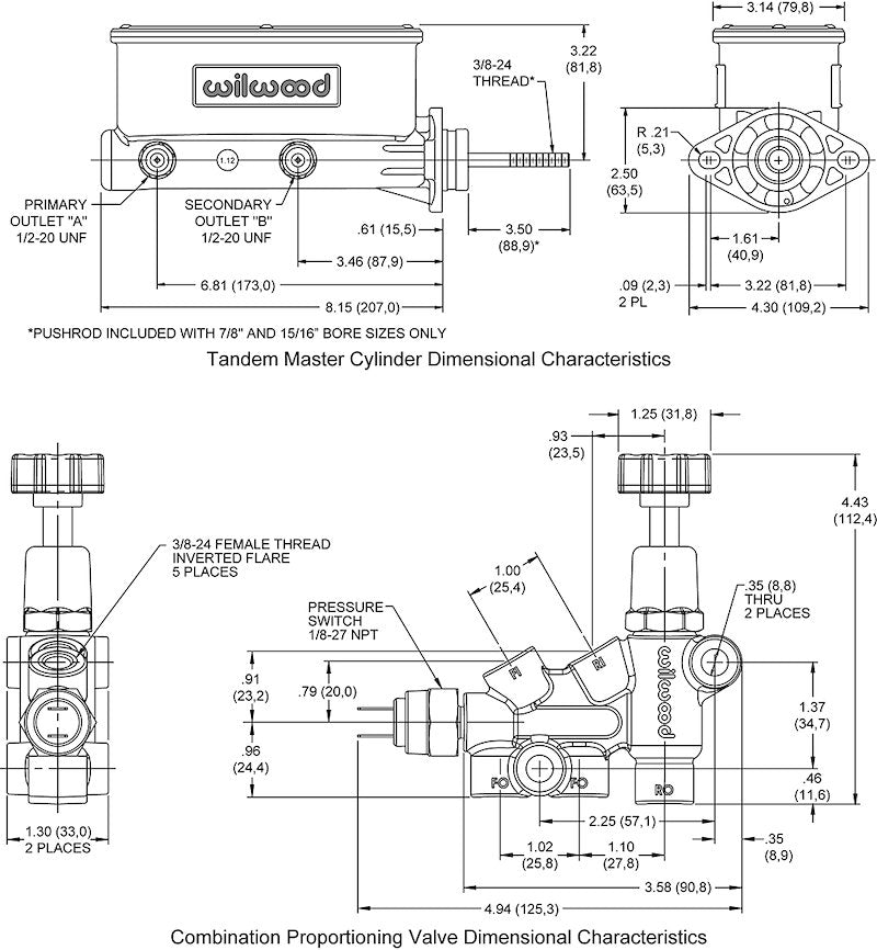 Wilwood Brakes Master Cylinder 261 - 13270 - BK - 704 Auto Parts